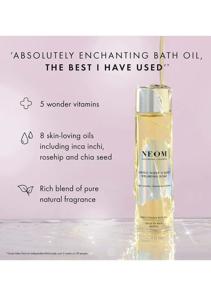 NEOM Perfect Night's Sleep Wellbeing Soak Multi-Vitamin Bath Oil 100ml 4