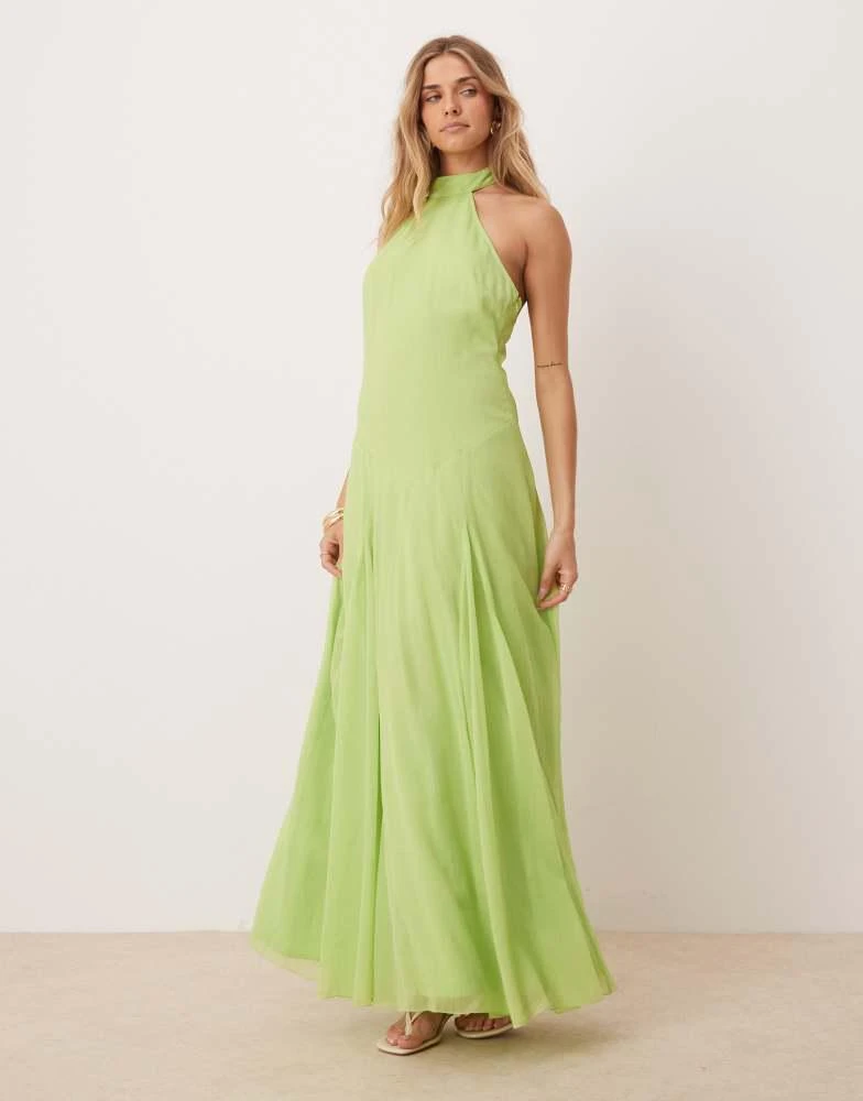 ASOS DESIGN chiffon halter dropped waist maxi dress in bright green  On  Sale Now with Up to 60% Off | Discover Exclusive Deals & Savings at  BeyondStyle  Authentic ASOS Home|women