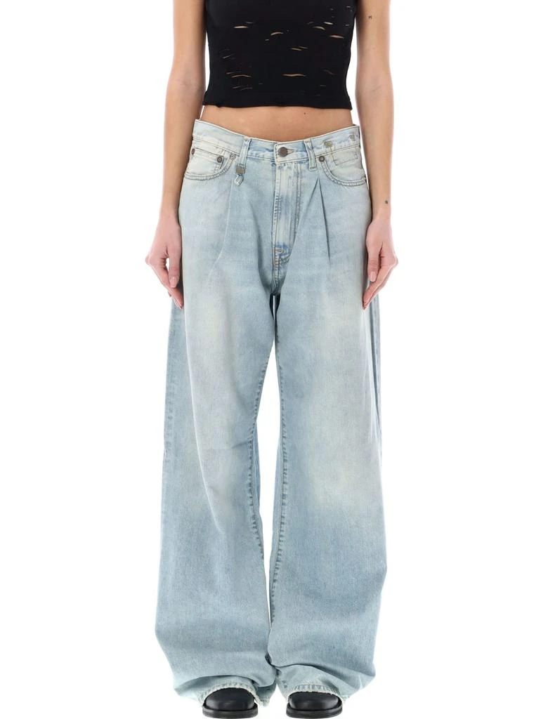 R13 Damon Pleated Wide Leg Jean 1
