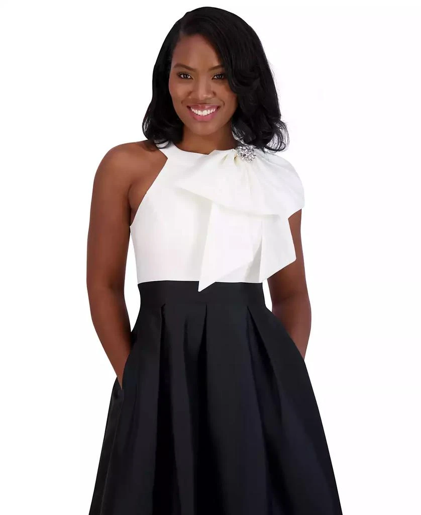 Women's Bow-Trim Halter Pleated Taffeta Gown  On Sale Now with Up to 51%  Off | Discover Exclusive Deals & Savings at BeyondStyle  Authentic Eliza J  dress|women's fashion, shoes & accessories|dresses