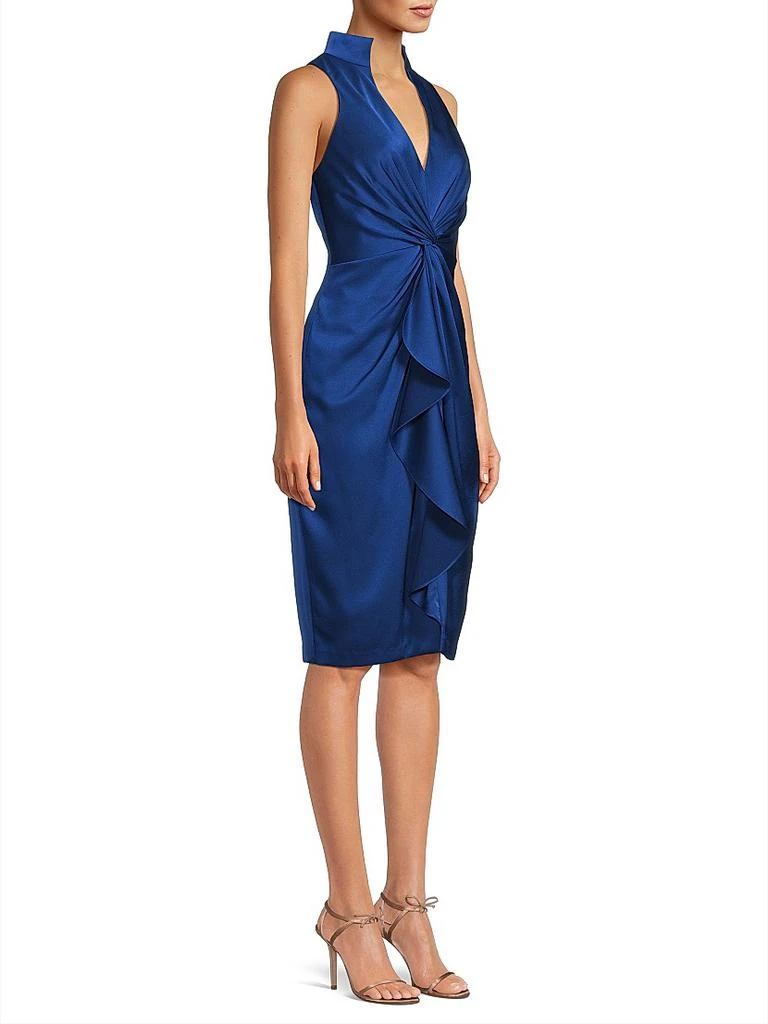 Aidan Mattox Crepe-Back Satin Twist Cocktail Dress 4
