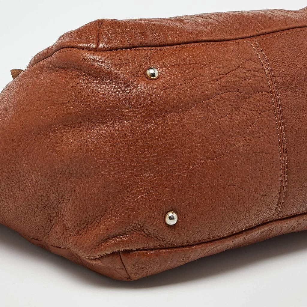 Carolina Herrera Carolina Herrera Brown Monogram Embossed Leather Audrey Shoulder Bag 10