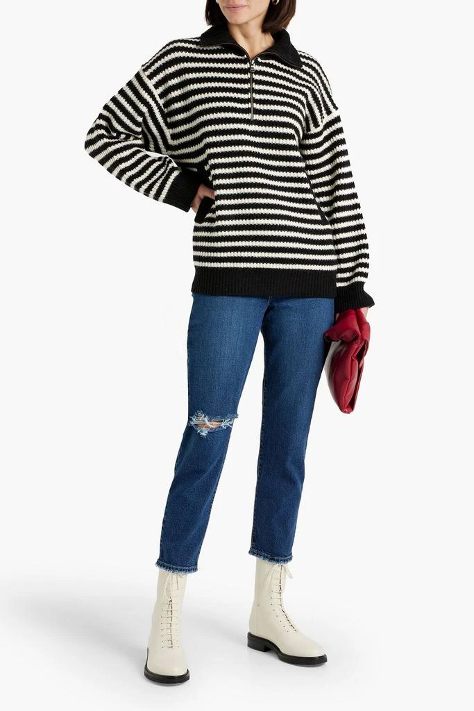 Nobody Denim Frankie cropped distressed high-rise slim-leg jeans 2