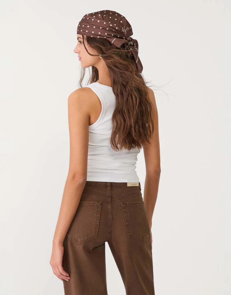 Stradivarius Stradivarius strappy top in white 4