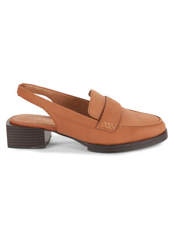 Cecelia New York Oyster Leather Loafer Mules