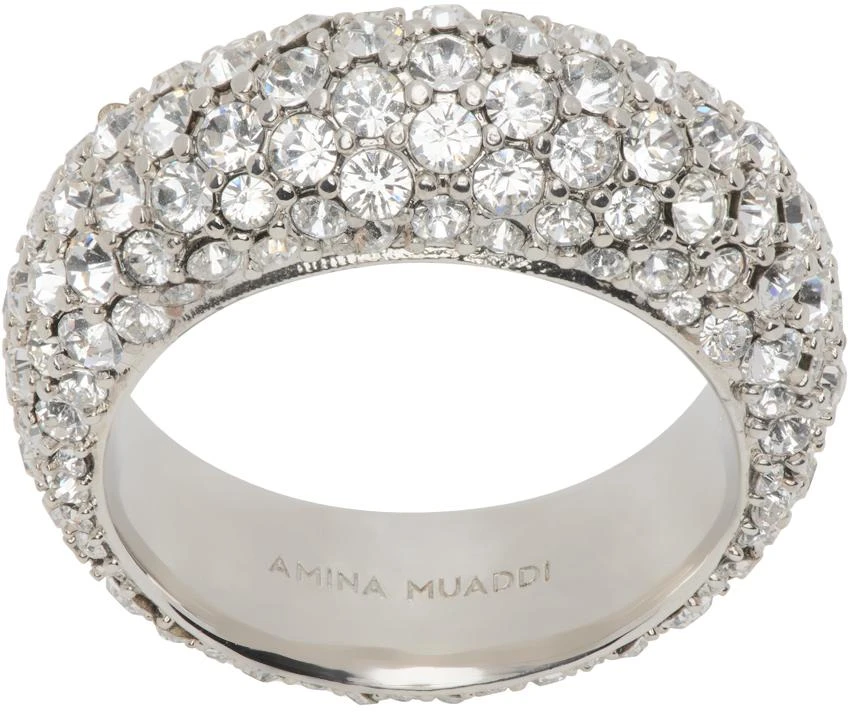 Amina Muaddi Silver Cameron Ring 1