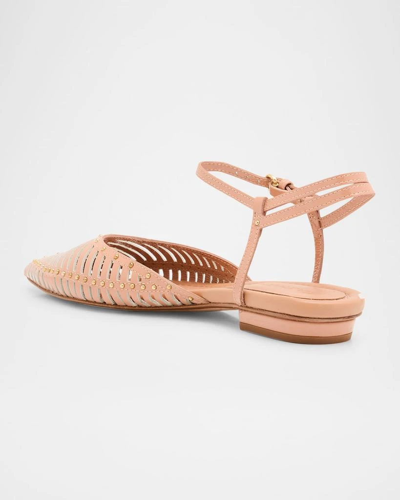 Ulla Johnson Violette Caged Leather Ankle-Strap Ballerina Flats 4