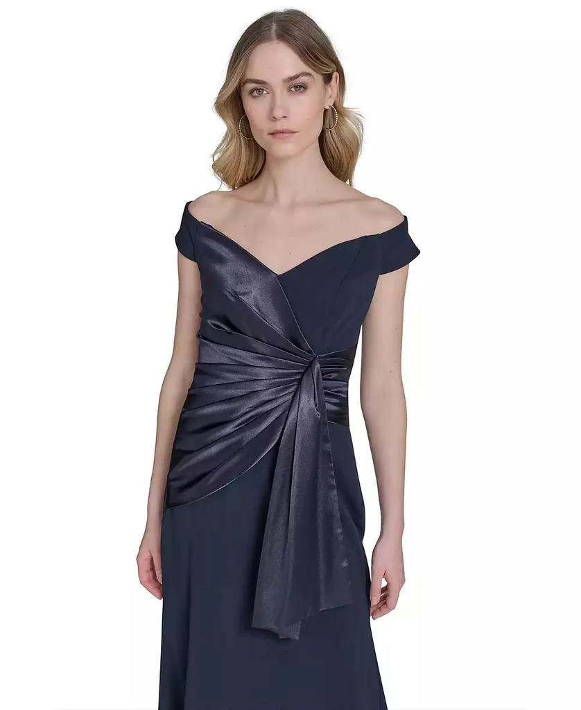 Eliza J Petites Off-The-Shoulder Wrap-Accent Gown 2