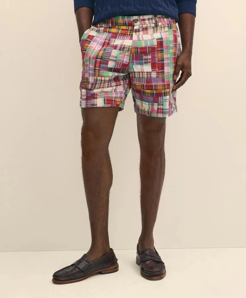 Brooks Brothers 7" Cotton Patchwork Madras Shorts 3