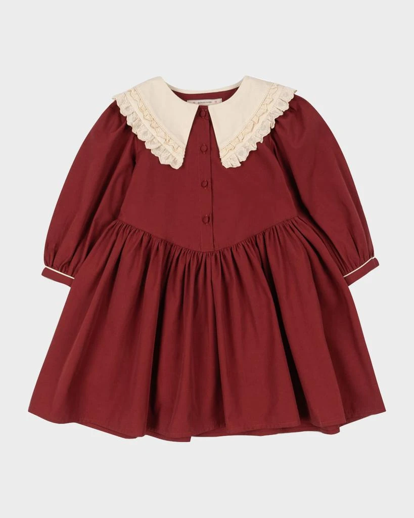 Konges Slojd Girl
s Lace-Collar Organic Cotton Dress, Size 18M-10