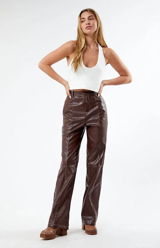 Daisy Street Faux Leather Contrast Trousers 1