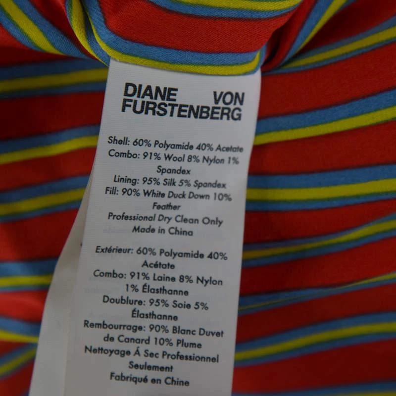 Diane von Furstenberg Diane Von Furstenberg Navy Blue Satin Alexander Bomber Jacket S 6