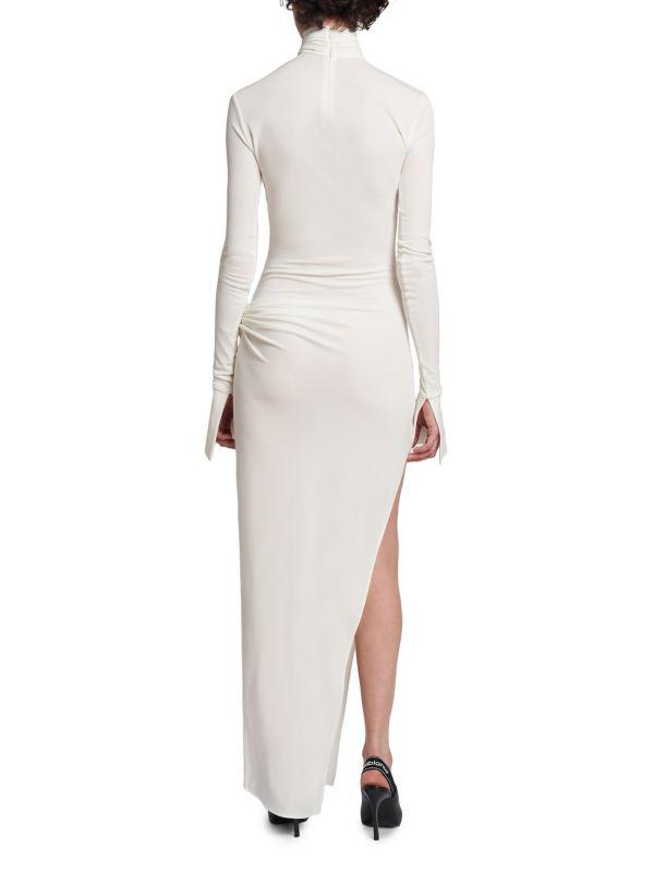 Casablanca Turtleneck Jeresy Buckle Column Dress
