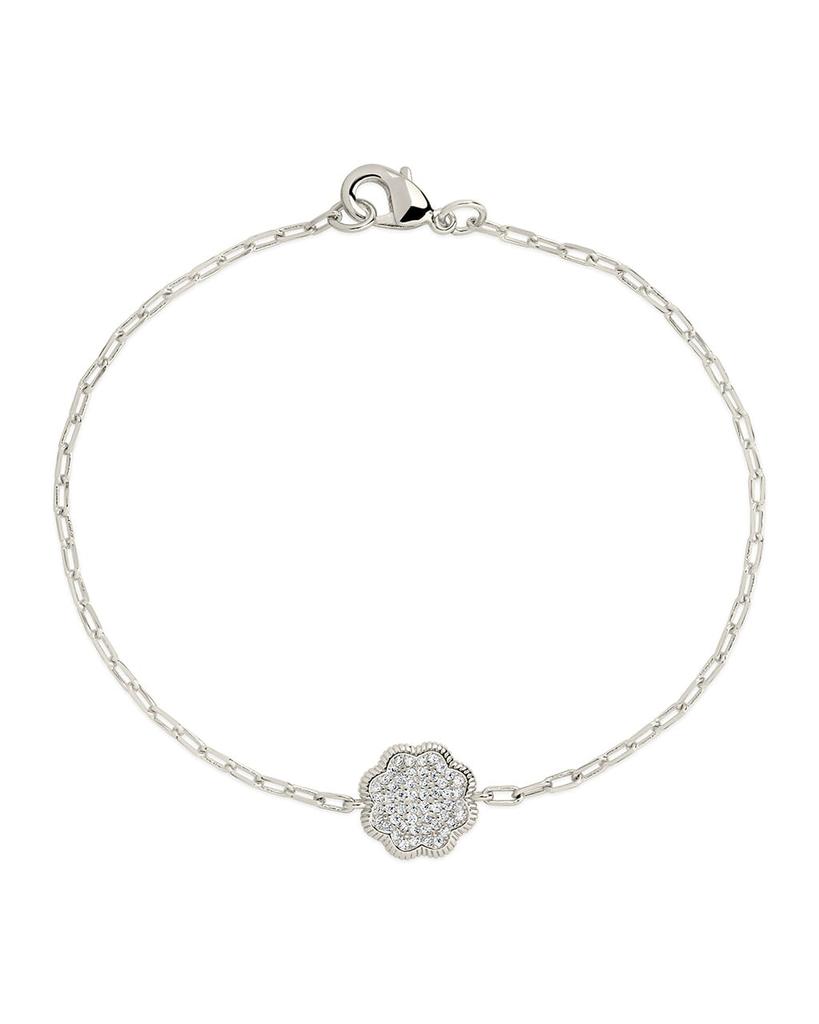 Sterling Forever Raemy CZ Rose Petal Station Bracelet