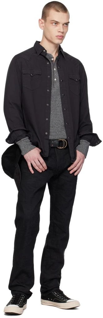 RRL Black Garment-Dyed Shirt 4