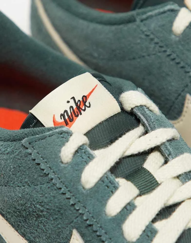 NIKE Nike Cortez suede trainers in dark green and cream 2