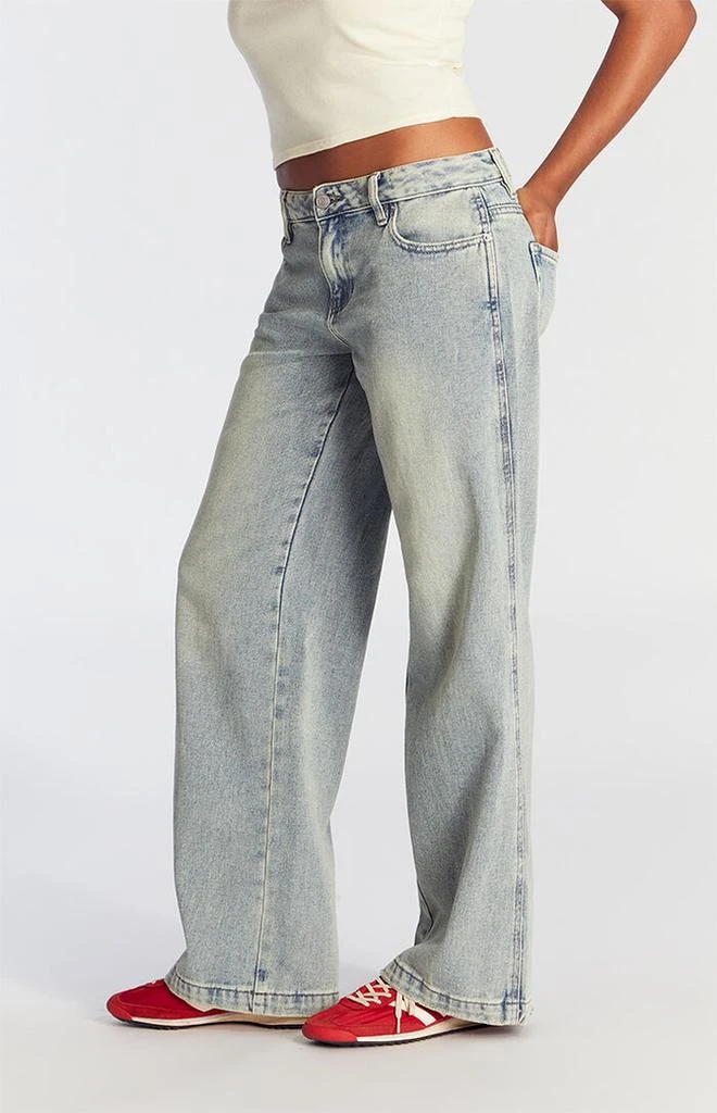 PacSun Casey Tint Low Rise Baggy Jeans Medium Indigo Wash 4
