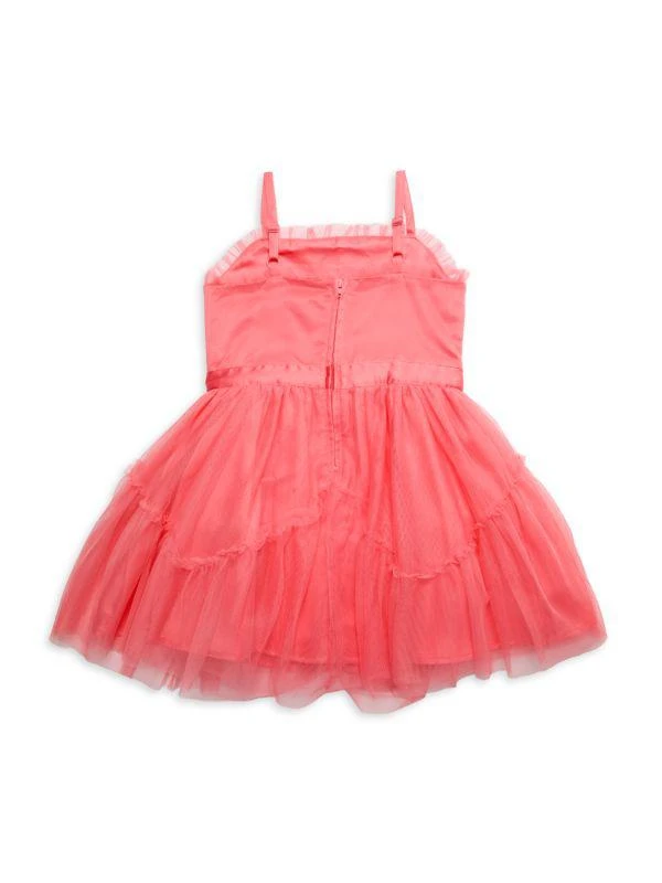 BCBG Girl's Satin Ribbon Trim Mesh Dress 2