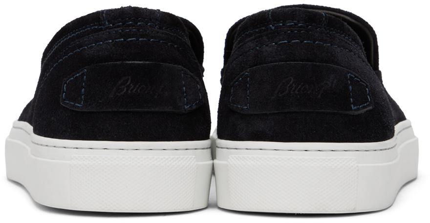 Brioni Navy Leather Sneakers