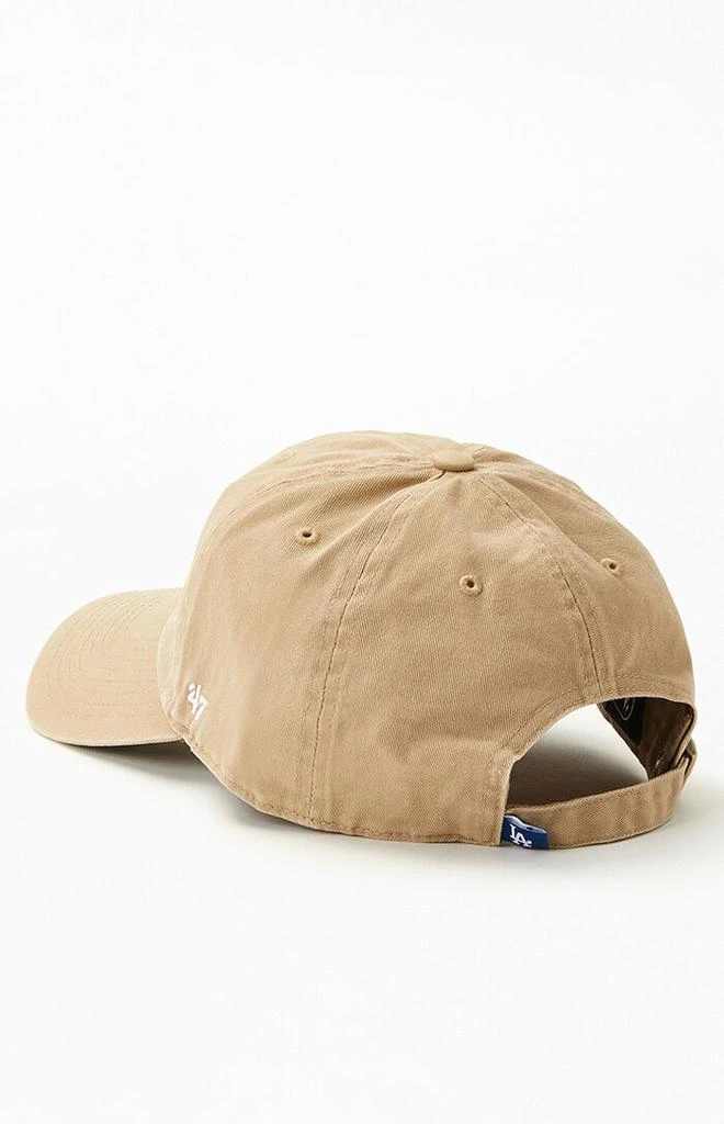 47 Brand Khaki Dodgers Clean Up Strapback Dad Hat 3