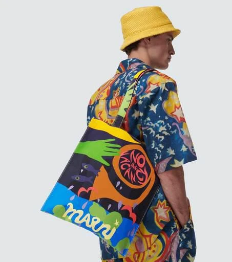 Marni x No Vacancy Inn printed canvas tote bag 2