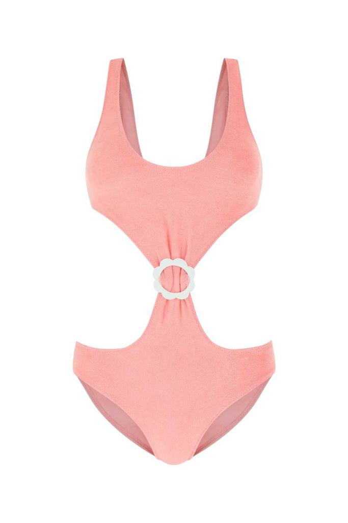 【LISA MARIE FERNANDEZ】stretch-cotton terry swimsuit THE AMBER MAILLOT in FRENCH BLUE & NAVY TERRY CLOTH – Lisa