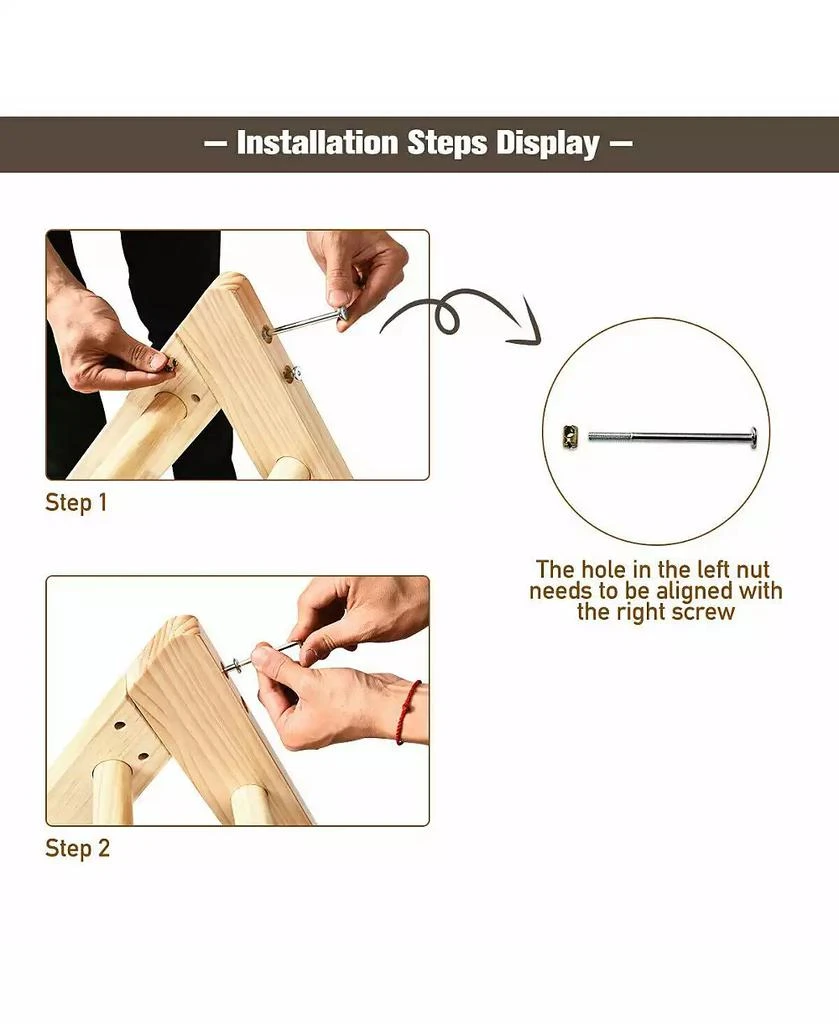 SKONYON kids Wooden Triangle Climber for Toddler Step Training 10