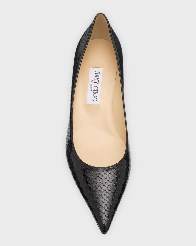 Jimmy Choo Amelia Snake Printed Kitten-Heel Pumps 6