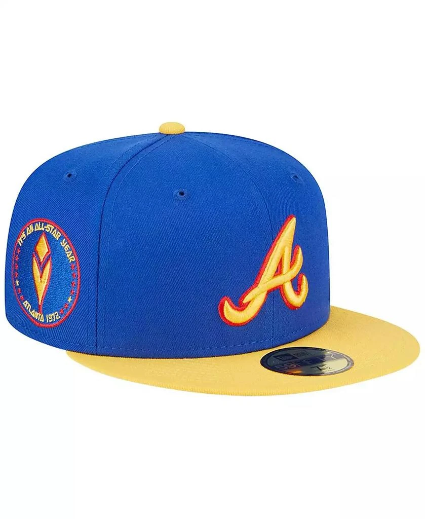 New Era Men's Royal, Yellow Atlanta Braves Empire 59FIFTY Fitted Hat 2