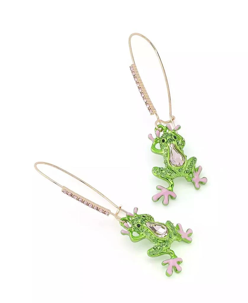 Betsey Johnson Faux Stone Backyard Frog Dangle Drop Earrings 2
