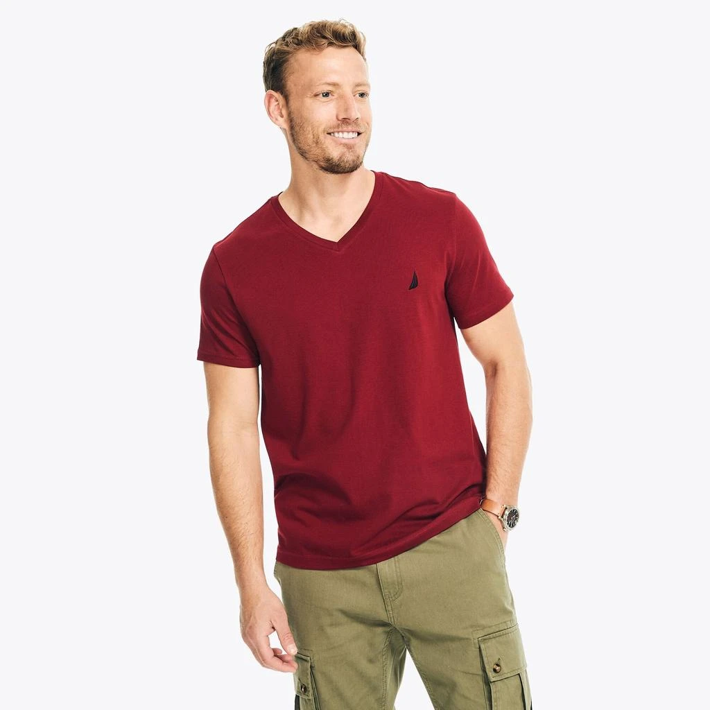 Nautica Mens Premium Cotton V-Neck T-Shirt 8