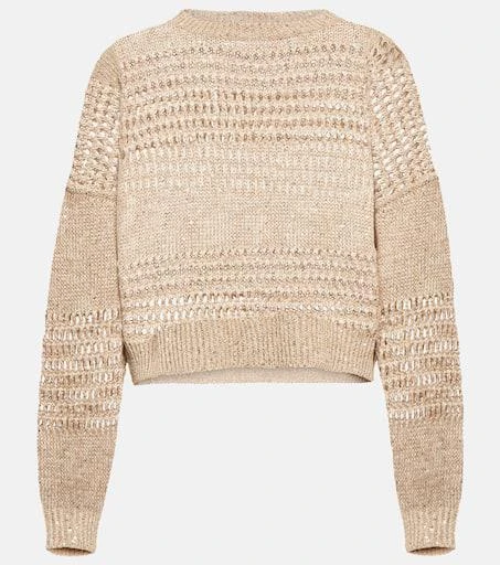 Brunello Cucinelli Embellished openwork sweater 1