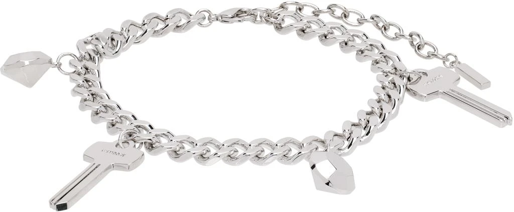 We11done Silver Key Charm Chain Bracelet