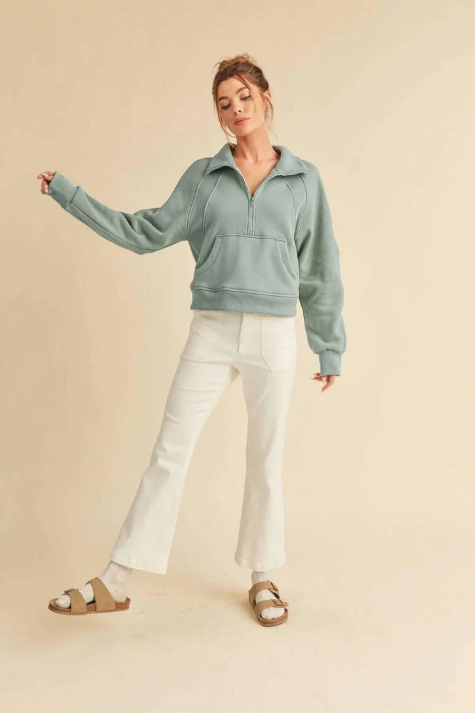 Aemi + Co Aemi + Co - Funnel Neck Half Zip Sweater 3