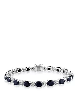 Belk 
Co. Sterling Silver Black Sapphire and Diamond Bracelet