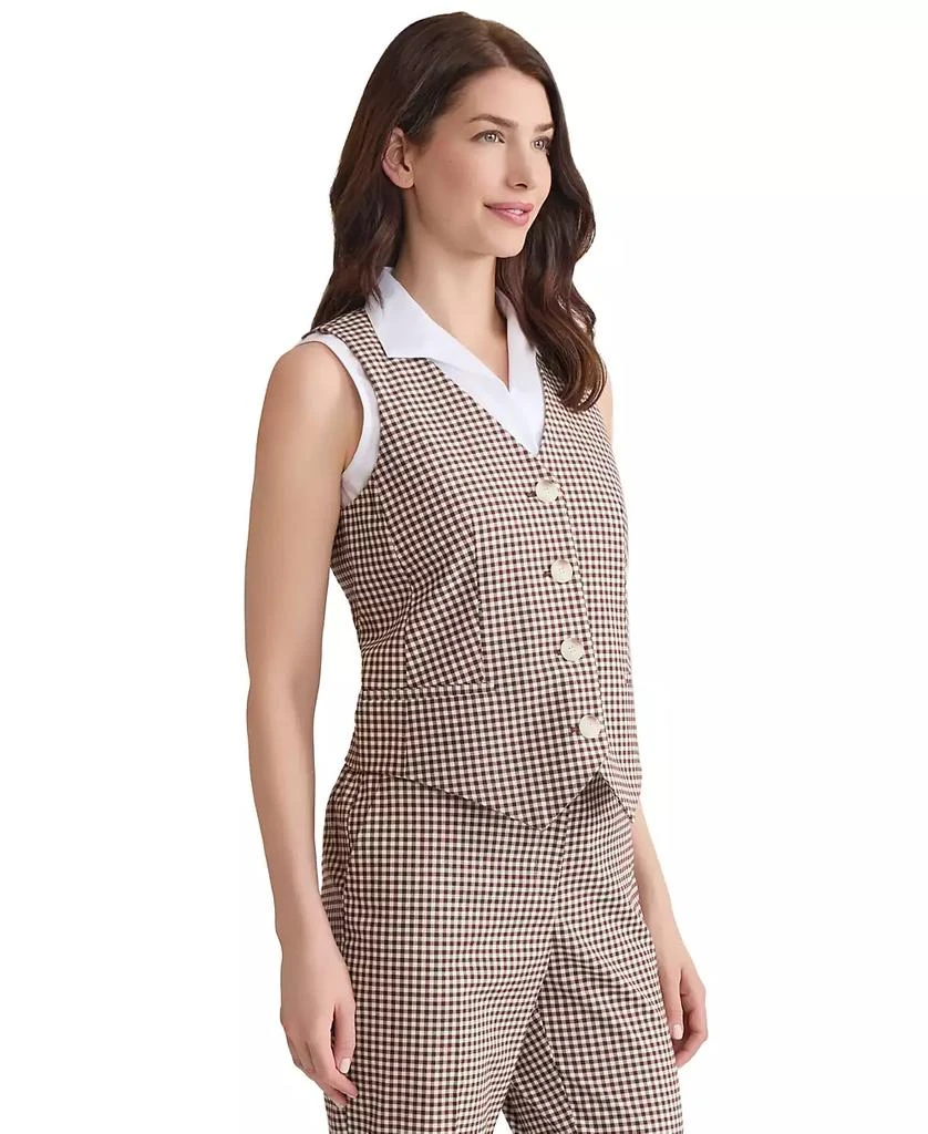 JONES NEW YORK Women's Check-Print Button-Front Vest 3