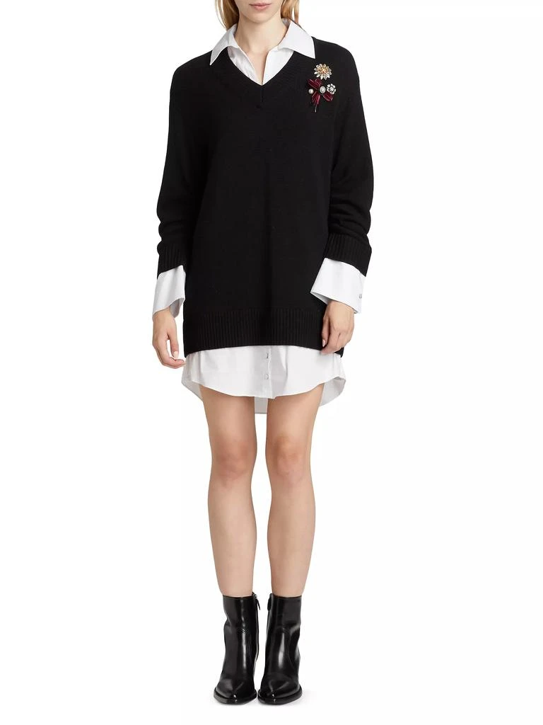 Cinq à Sept Santina Brooch Sweater Minidress 2