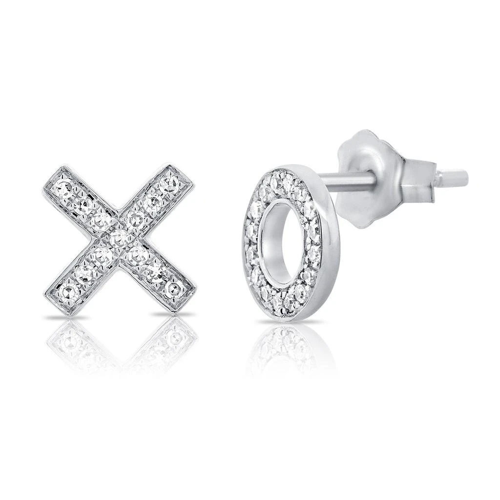 Sabrina Designs 14k Gold & Diamond XO Diamond Mismatched Stud Earrings 2