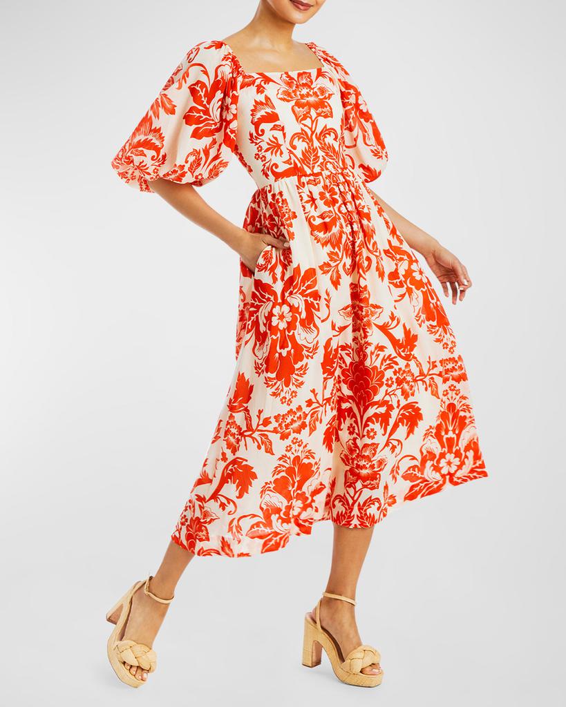 Mestiza New York Delphine Floral-Print Cotton Midi Dress