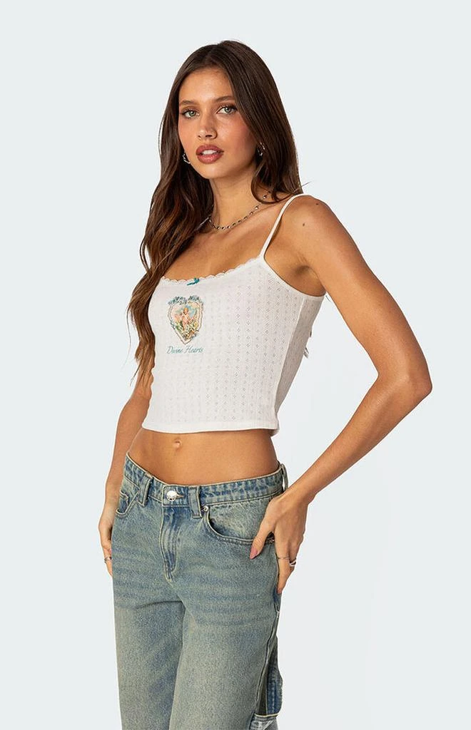 Edikted Divine Hearts Pointelle Tank Top 3