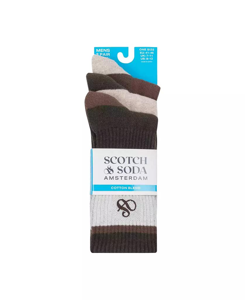 Scotch & Soda Men's 3-Pack Ribbed Cushion Crew Socks