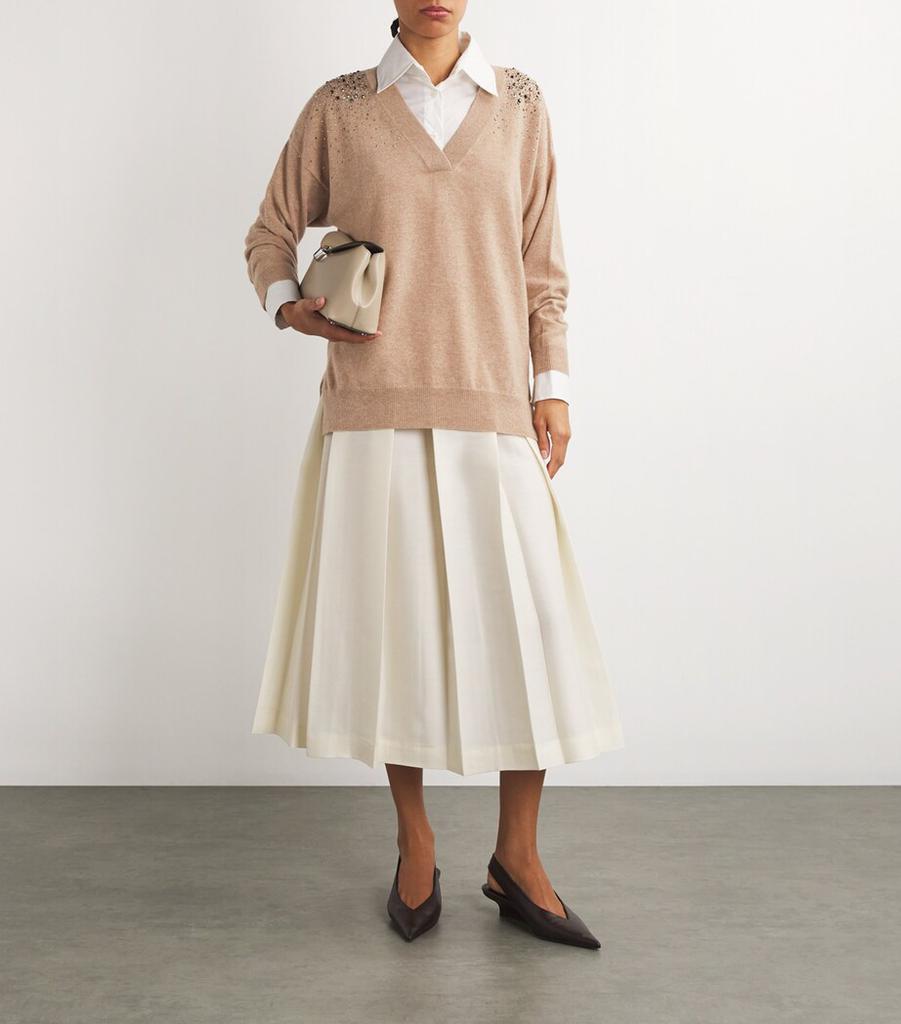 William Sharp Cashmere Crystal-Embellished Aria Sweater