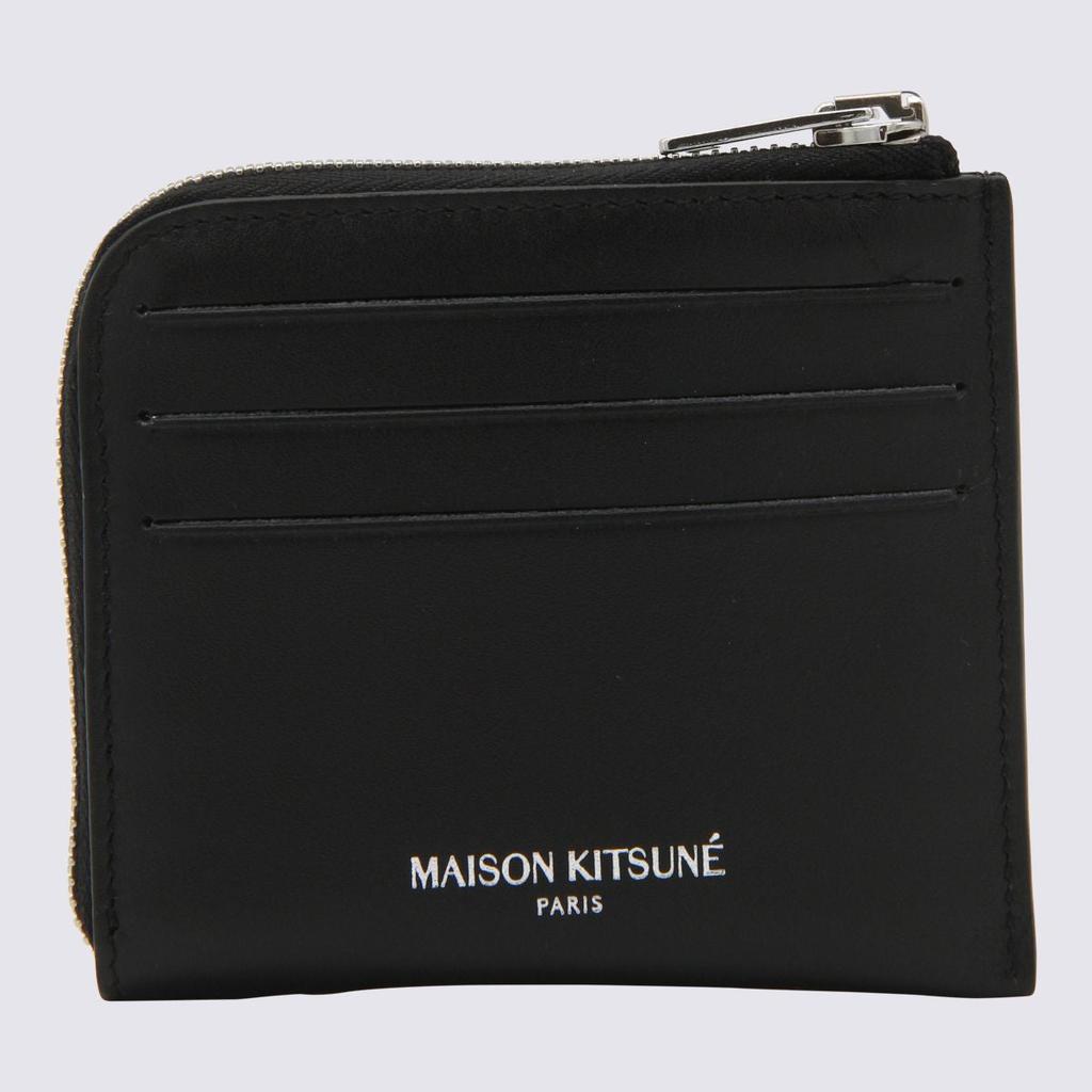 Maison Kitsune Maison Kitsuné Black Leather Card Holder