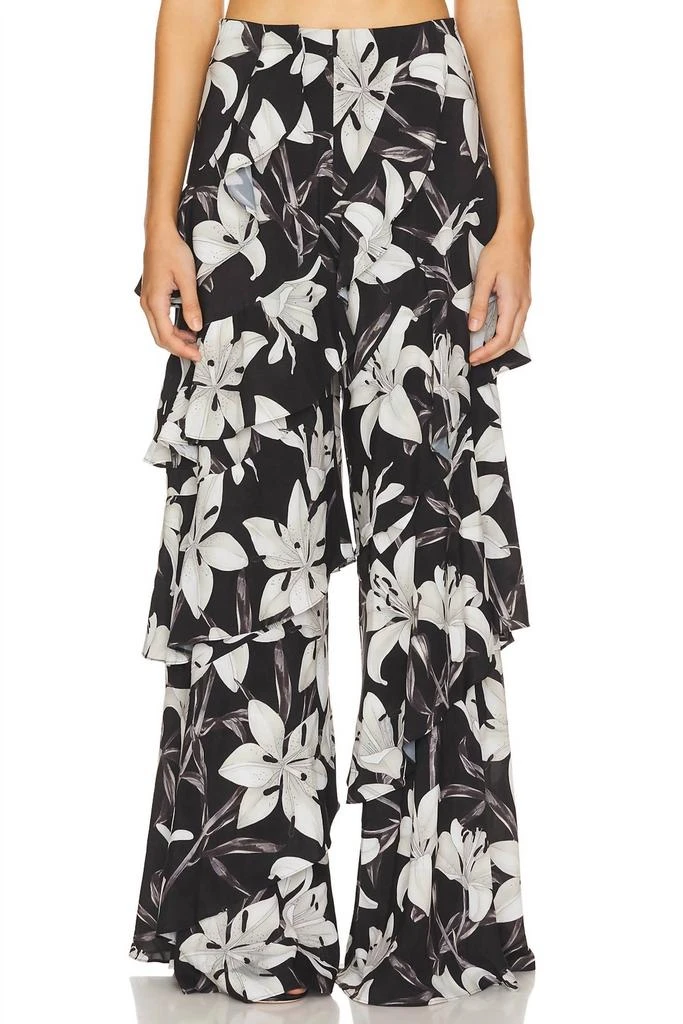 Alice + Olivia Alice + Olivia - Lotus High Rise Wide Leg Ruffle Pants