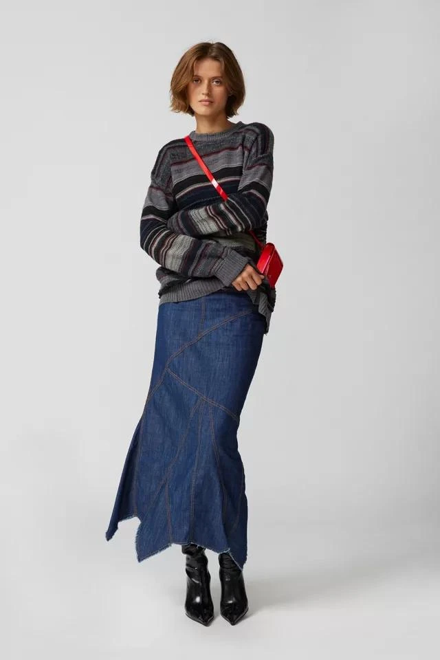Urban Outfitters UO Evie Seamed Denim Midi Skirt 1