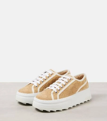 Gucci Tennis Trek GG suede platform sneakers 4