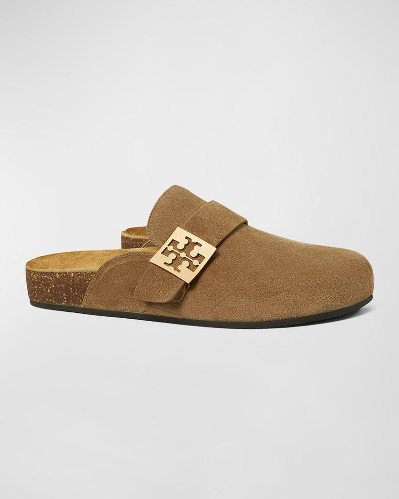 Tory Burch Mellow Suede Buckle Slide Mules