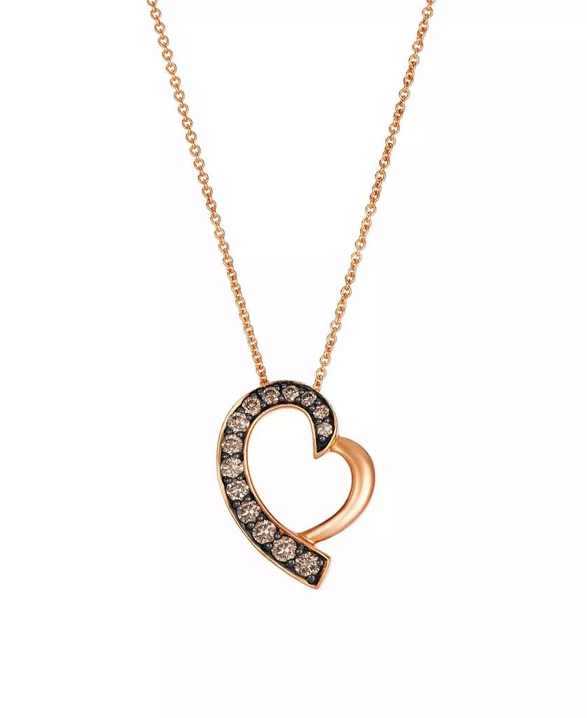 Le Vian Chocolate Diamond Pendant Necklace (0.42 ct. t.w.) in 14k Strawberry Gold