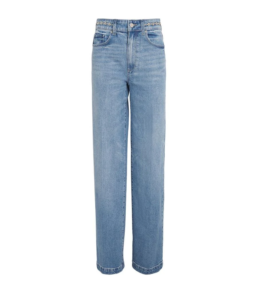 Paige Embellished Sasha Wide-Leg Jeans 1