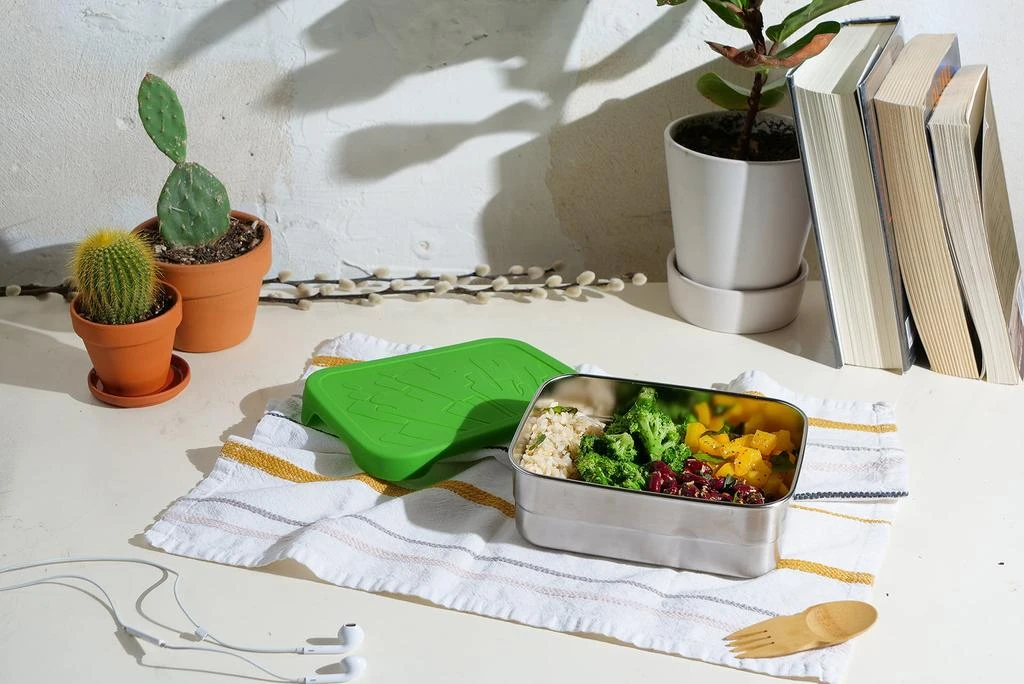 ECOlunchbox Blue Water Bento Splash Box XL Food Storage Container, Stainless 3